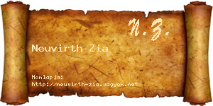 Neuvirth Zia névjegykártya